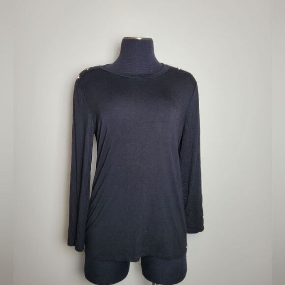 T Tahari Black Long Sleeve Pullover Classy Formal Comfy Equestrian Preppy Small - Picture 7 of 11